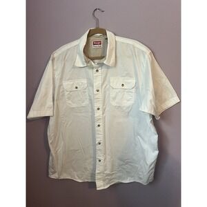 Men's White Wrangler Button Up Shirt Size 2XL